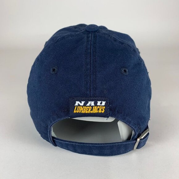 Northern Arizona Lumberjacks Navy Blue Gold Adidas Relaxed Fit Adjustable Hat - Picture 3 of 6